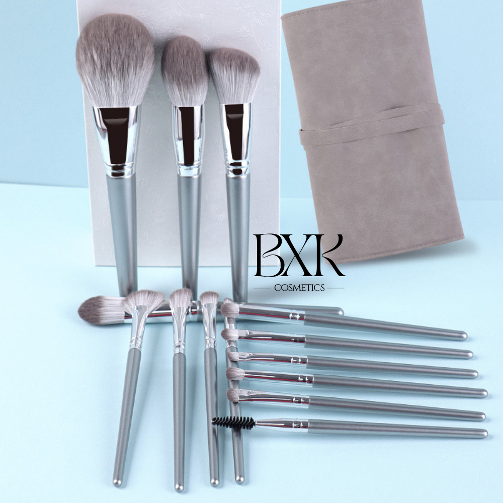 Bộ cọ trang điểm 14 cây cọ trang điểm cá nhân chuyên nghiệp đầu lông mềm mại kèm cốc, bao da