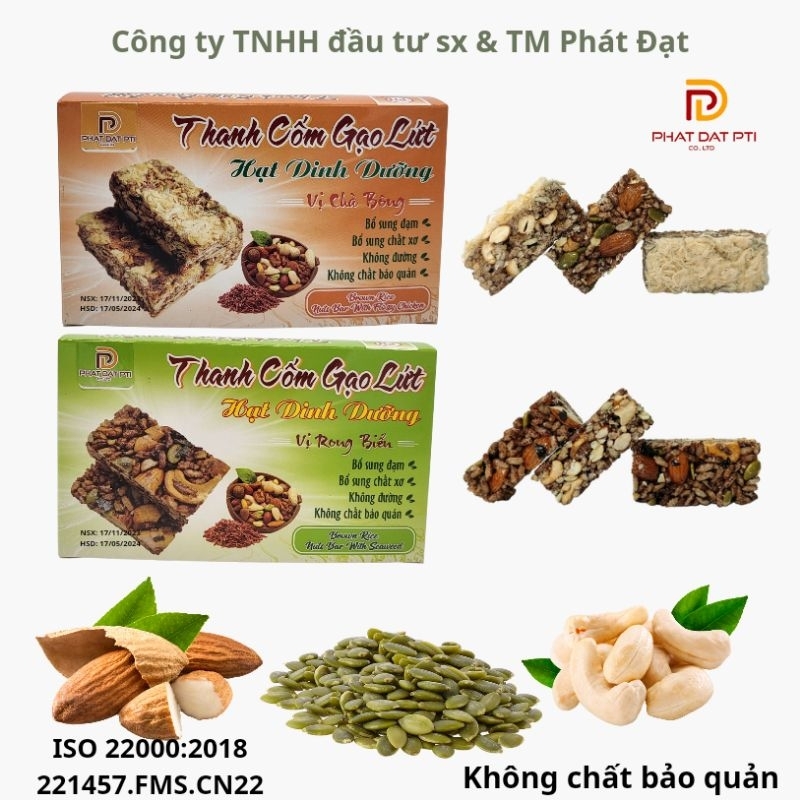 Thanh gạo lứt chà bông hạt dinh dưỡng hộp 125g