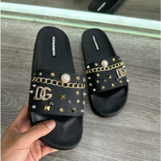 Dép Nam Quai Ngang DG Dây Xích Đính Ngọc Siêu Đẹp - Dép Lê Nam DG Họa Tiết Đặc Sắc