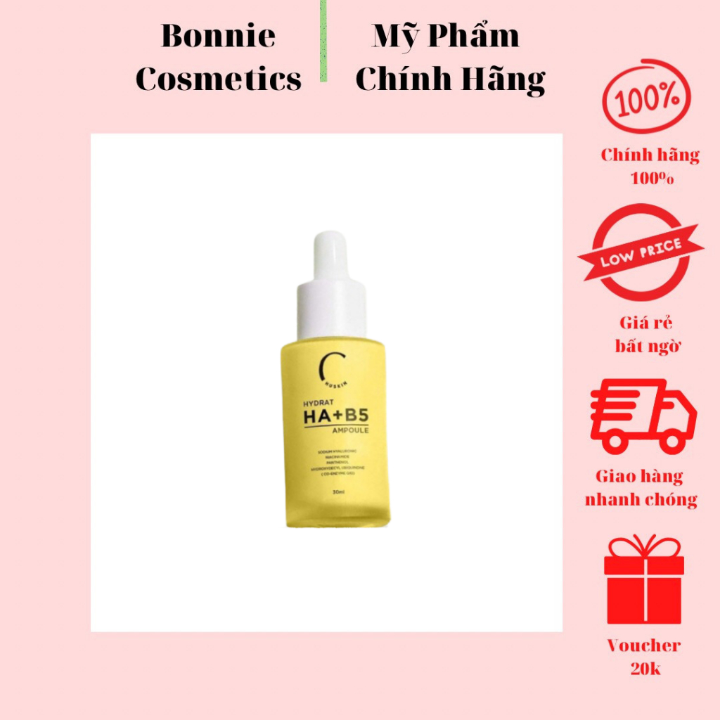Tinh chất Chuskin Hydrat HA + B5 cấp ẩm phục hồi, dưỡng trắng da 30ml - BonnieCosmetics