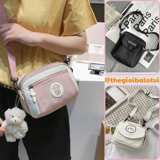 Túi tote vải mini đeo chéo canvas mềm đẹp vanvas giá rẻ đeo chéo (ko kèm móc khóa)