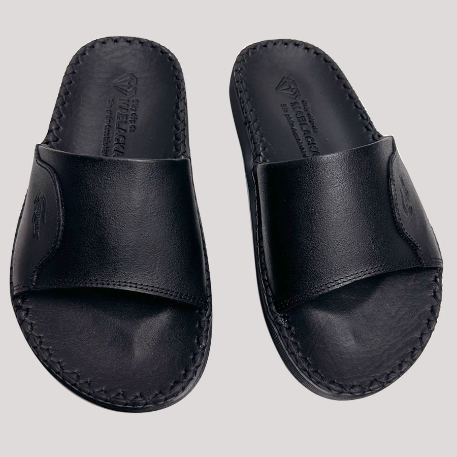 Dép nam quai ngang da bò cao cấp D79 may đế thủ công cao 2.5CM