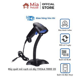Máy quét mã vạch Qrcode YHD 1100D (2D) có dây - Máy bắn mã vạch 2D có dây cắm cổng USB kết nối Máy tính