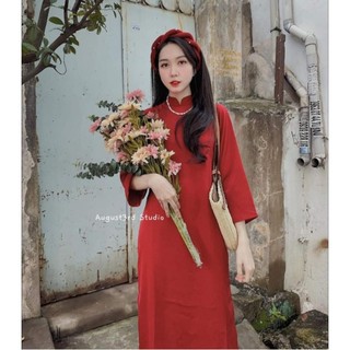 @august3rdstudio / Set áo dài cách tân + quần lưng , kèm mấn đội