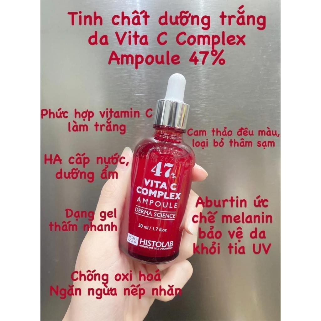 Histolab Ampoule Serum Tinh Chất Dưỡng Da Histolab Ampoule 47% 50% 62% 72% 50ml Phục Hồi, Cấp ẩm, Làm Sáng, Giảm Mụn