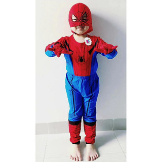Bộ đồ người nhện Spiderman dài tay, quần áo siêu nhân nhện cho bé trai có phụ kiện