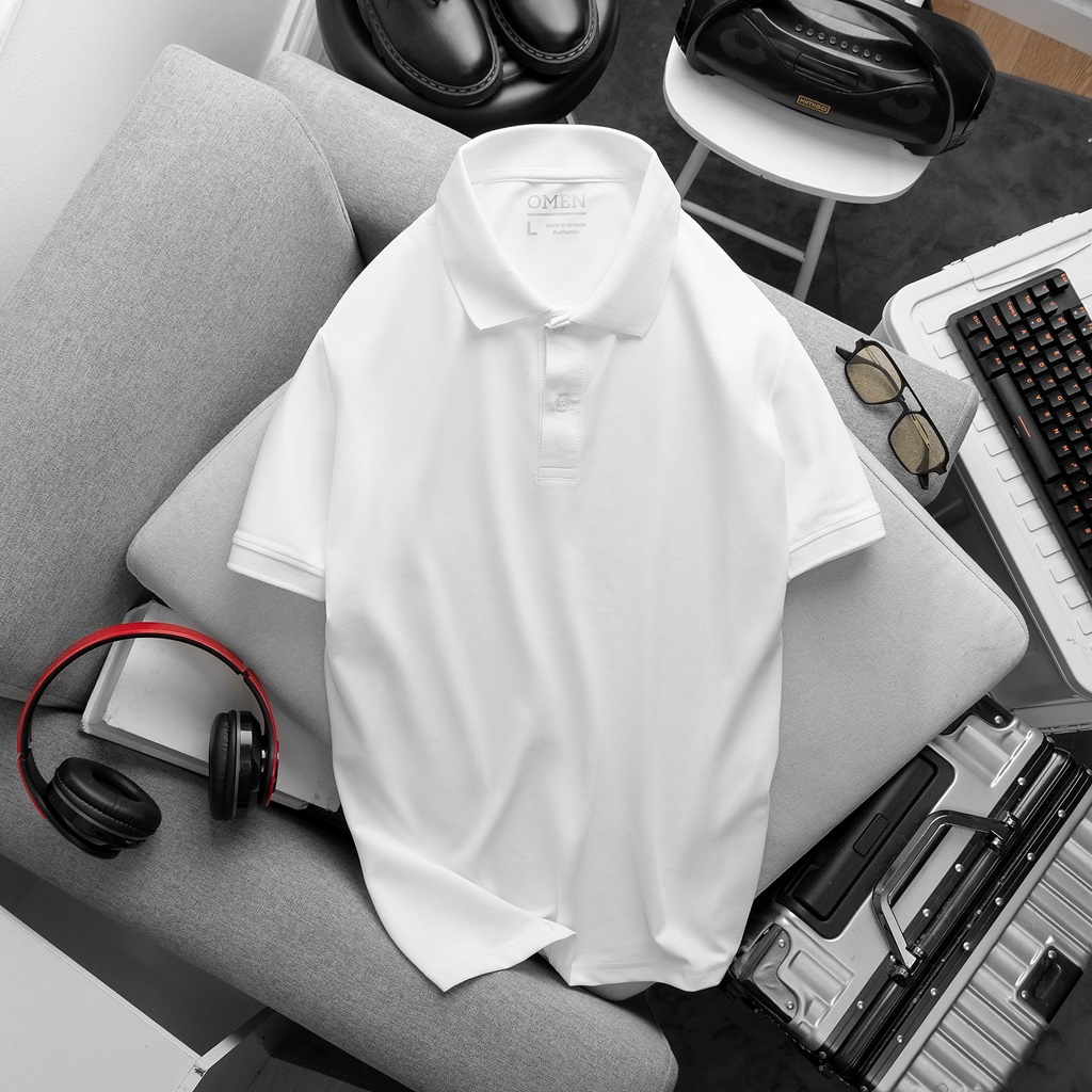 Áo thun nam Omen basic vải cá sấu Poly cao cấp co giãn, thấm hút mồ hôi tốt thanh lịch, sang trọng OMP1