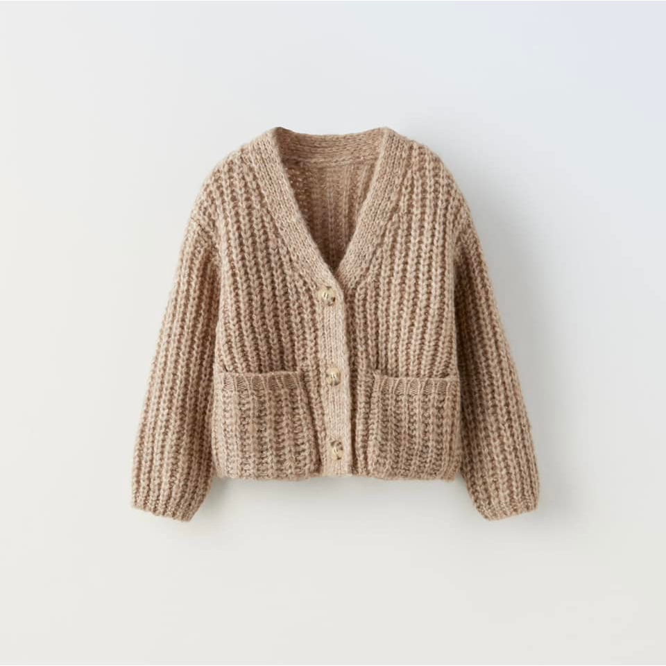 Áo len bé gái Cardigan Trơn 4 Màu