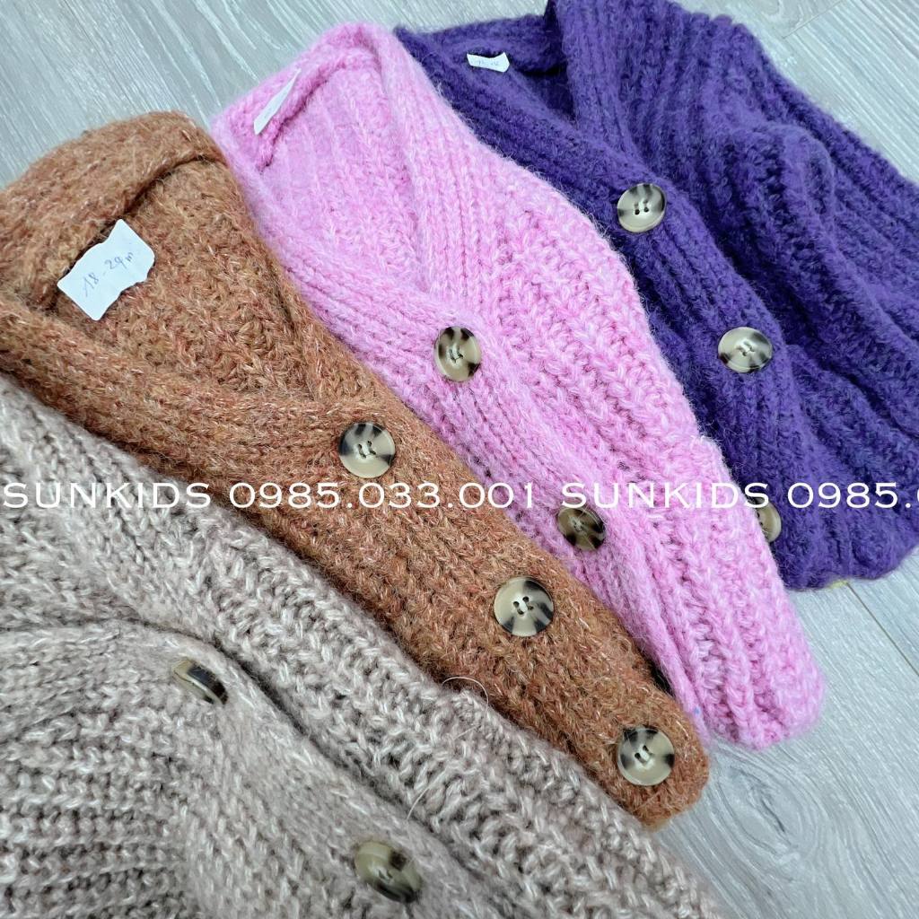 Áo len bé gái Cardigan Trơn 4 Màu