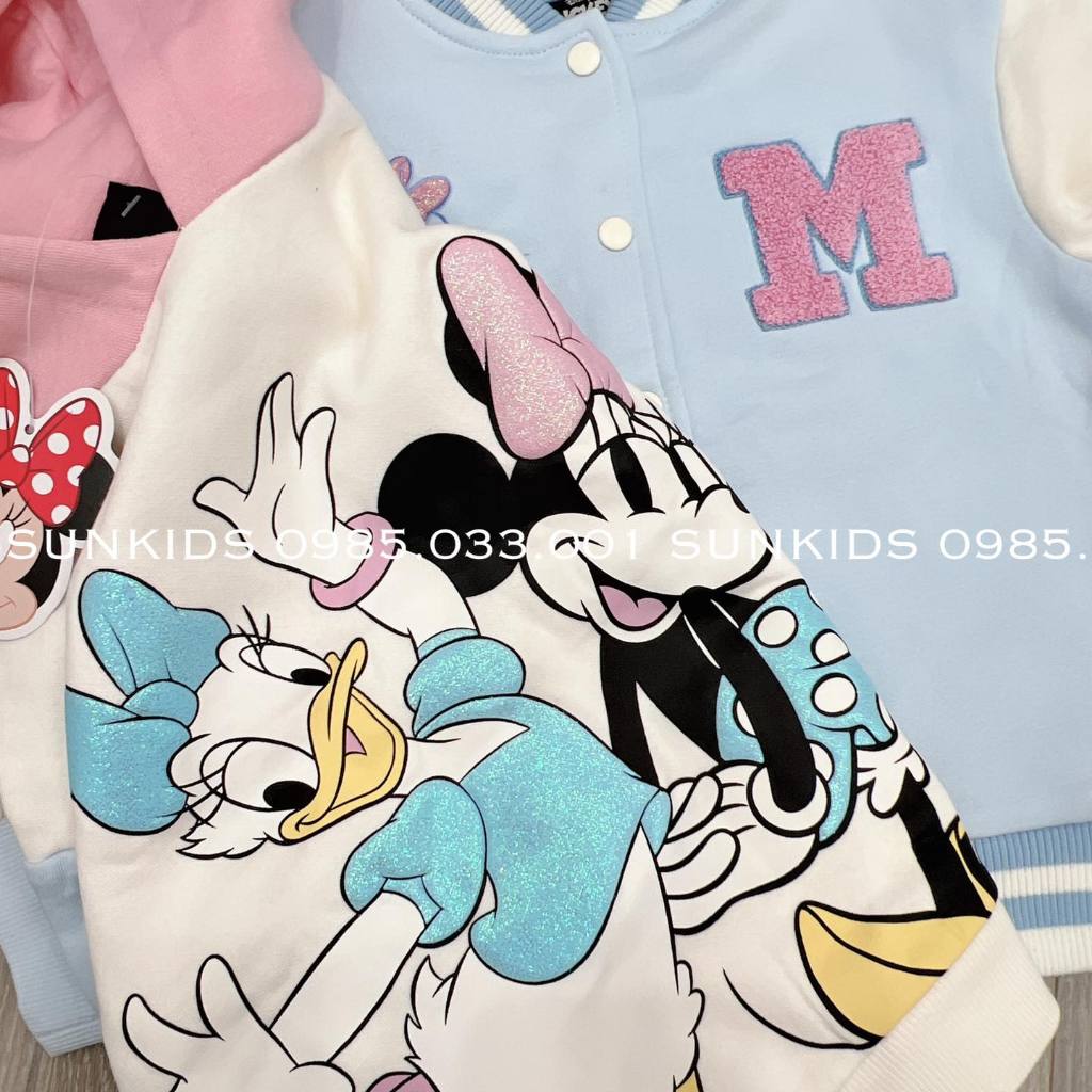 Áo thu đông nỉ bông Phối màu hoạt Hình Mickey