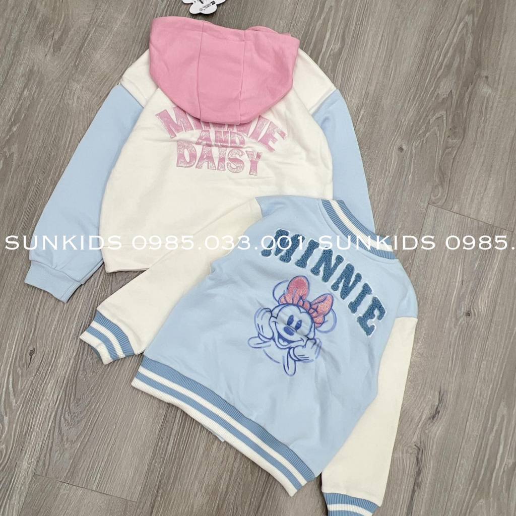 Áo thu đông nỉ bông Phối màu hoạt Hình Mickey