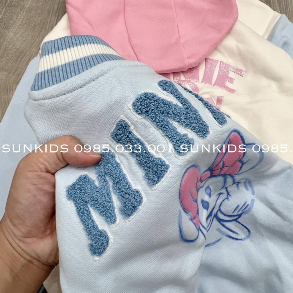 Áo thu đông nỉ bông Phối màu hoạt Hình Mickey