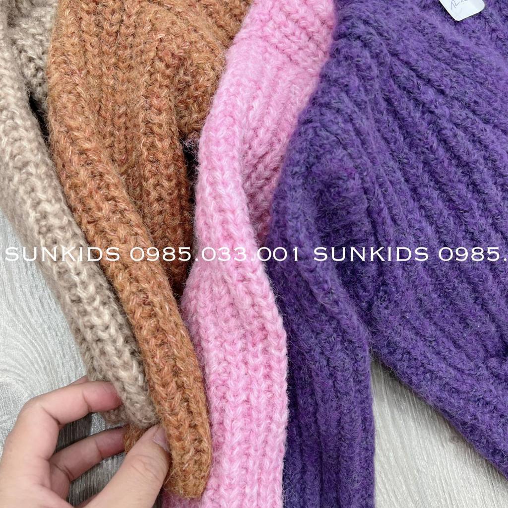 Áo len bé gái Cardigan Trơn 4 Màu