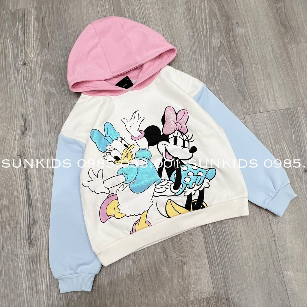 Áo thu đông nỉ bông Phối màu hoạt Hình Mickey