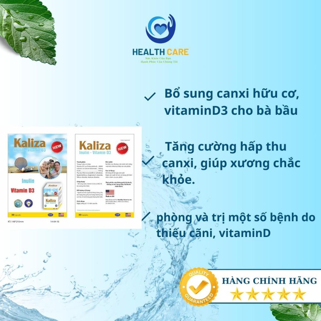 Viên uống bổ sung Canci KALIZA- Bổ sung canxi thiên nhiên, dễ hấp thu 30 viên - aken newcarw Hinnew