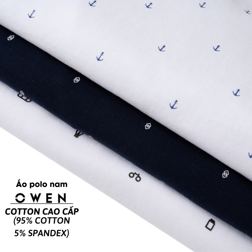 Áo polo nam Owen cao cấp co giãn chất vải cotton thấm hút mồ hôi form slim nhẹ mặc vừa vặn