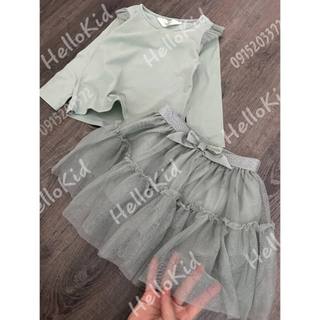 Set váy tuller xanh mint lấp lánh cho bé
