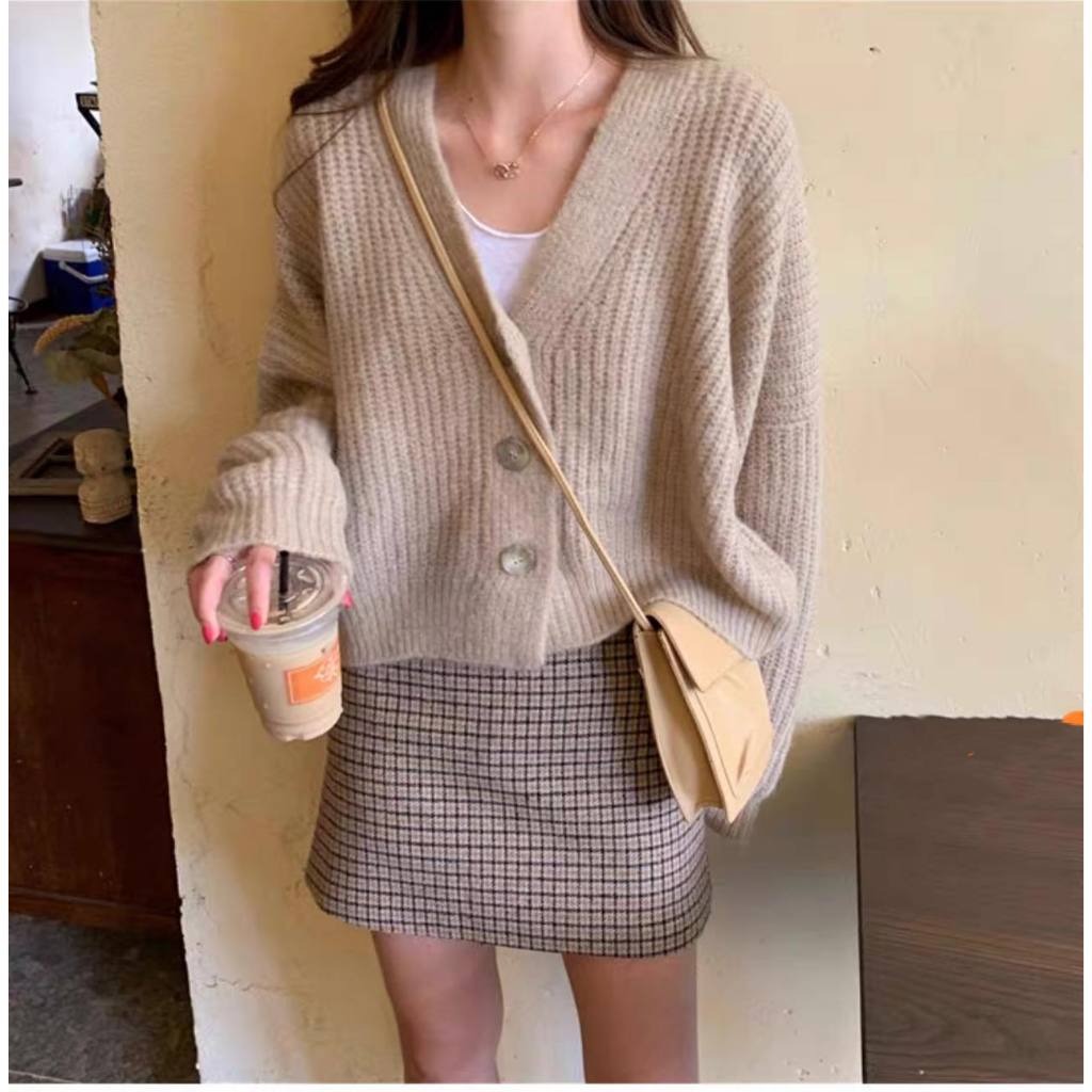 Áo khoác len cardigan gân zxr bé gái