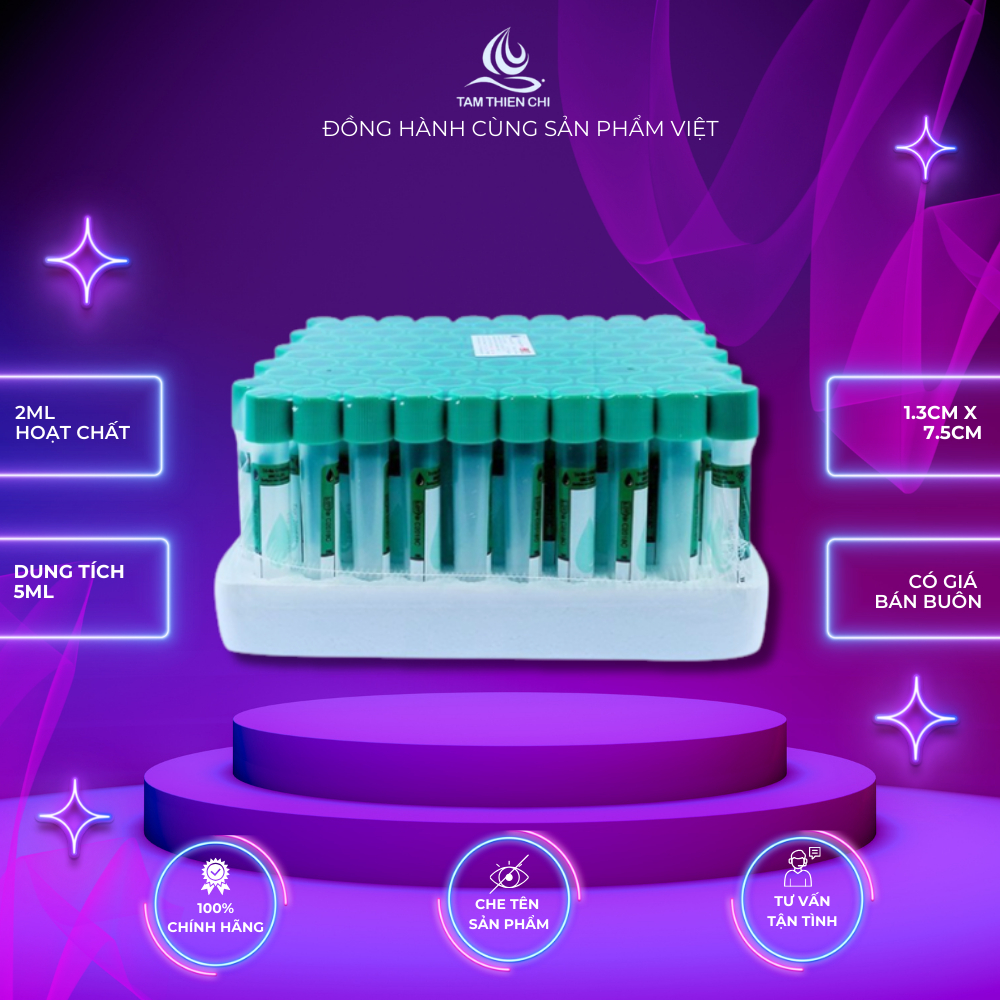 Ống nghiệm kháng đông CITRATE 2ml Hồng Thiện Mỹ đế mút 100 ống