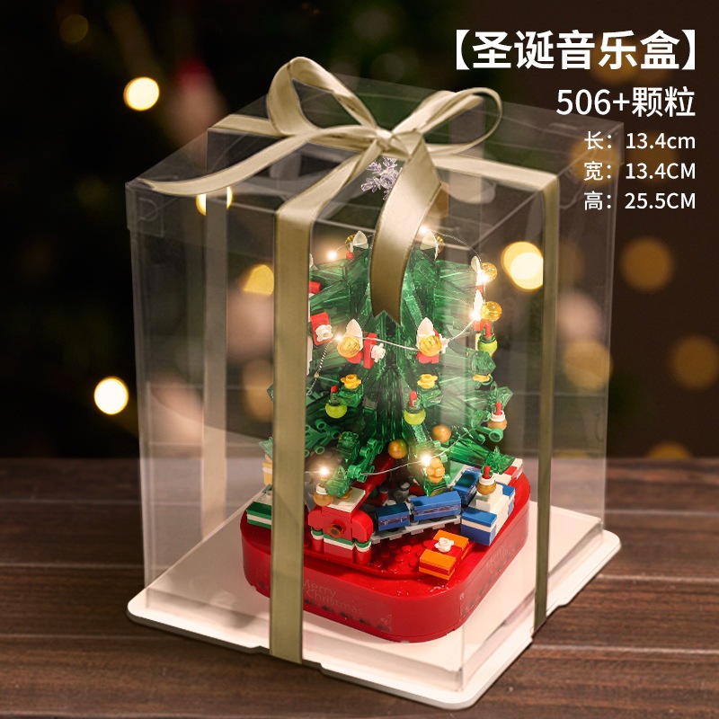 Đồ Chơi Lắp Ráp Kiểu Lego Giáng Sinh Mô Hình Cây Thông Noel Pha Lê Phát Sáng Và Có Nhạc Đi Kèm Với 506PCS+