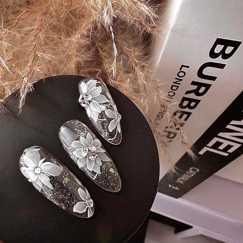 Sticker hoa  trắng