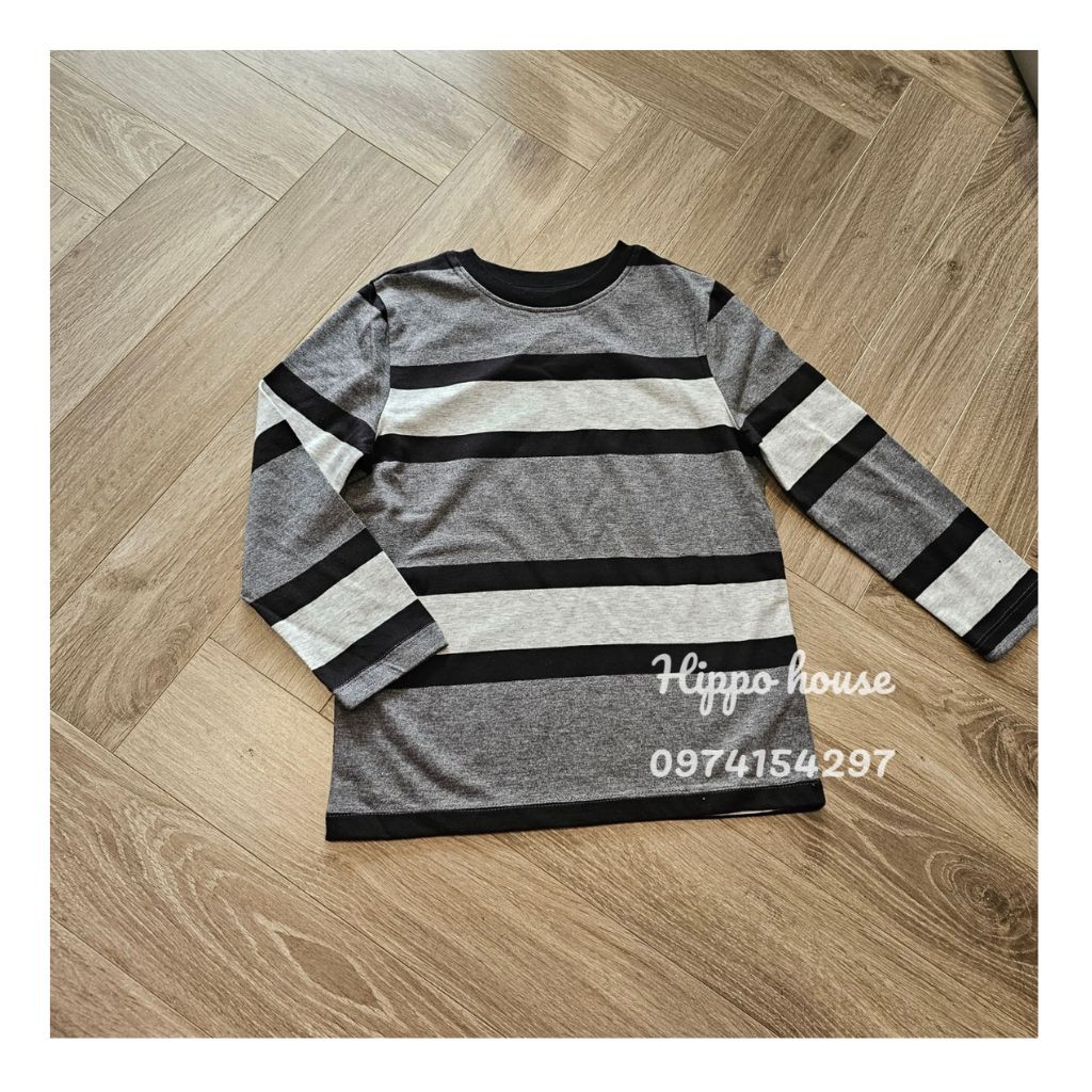 Áo Thun Dài Tay Bé Trai Cotton Mềm Mịn Xuất Xịn Hippo House