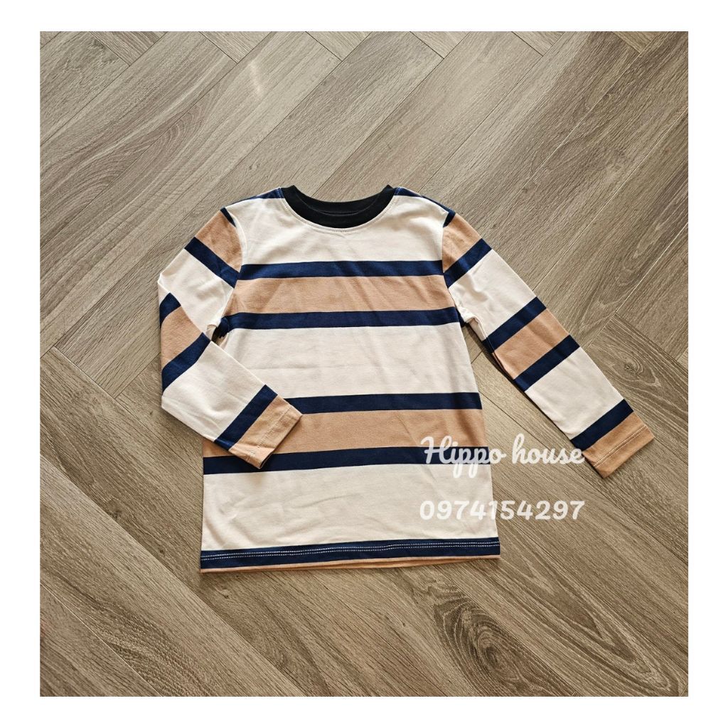 Áo Thun Dài Tay Bé Trai Cotton Mềm Mịn Xuất Xịn Hippo House