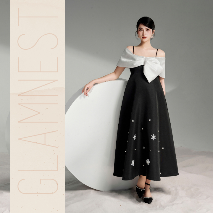 Váy Bầu Xinh Mặc Tết Dáng Dài Mùa Thu Đông Hàng Thiết Kế Chính Hãng Glam Nest VD036