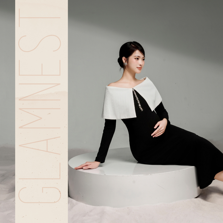 Váy Len Bầu Dáng Dài Xinh Thu Đông Chất Liệu Len Tăm Co Giãn 4 Chiều Mặc Tết Glam Nest VD037