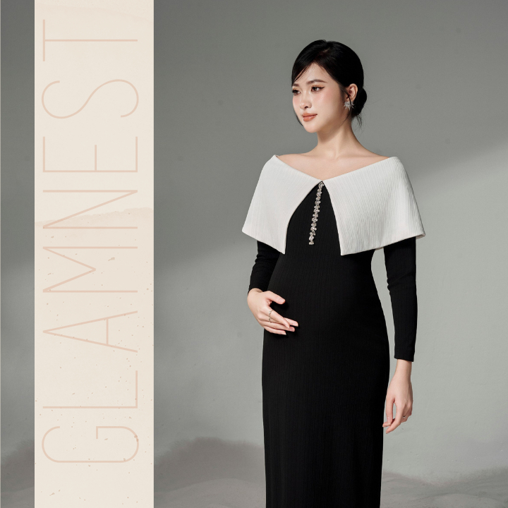 Váy Len Bầu Dáng Dài Xinh Thu Đông Chất Liệu Len Tăm Co Giãn 4 Chiều Mặc Tết Glam Nest VD037