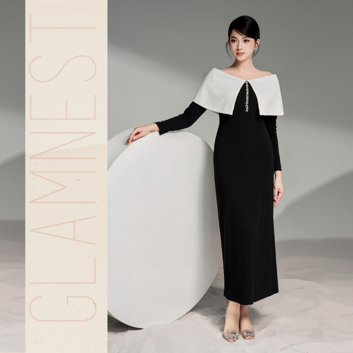 Váy Len Bầu Dáng Dài Xinh Thu Đông Chất Liệu Len Tăm Co Giãn 4 Chiều Mặc Tết Glam Nest VD037