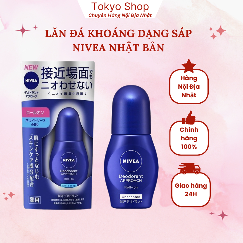 Lăn khử mùi đá khoáng Nivea Deodorrant Approach 40ml nội địa Nhật Bản - Tokyoshopauth