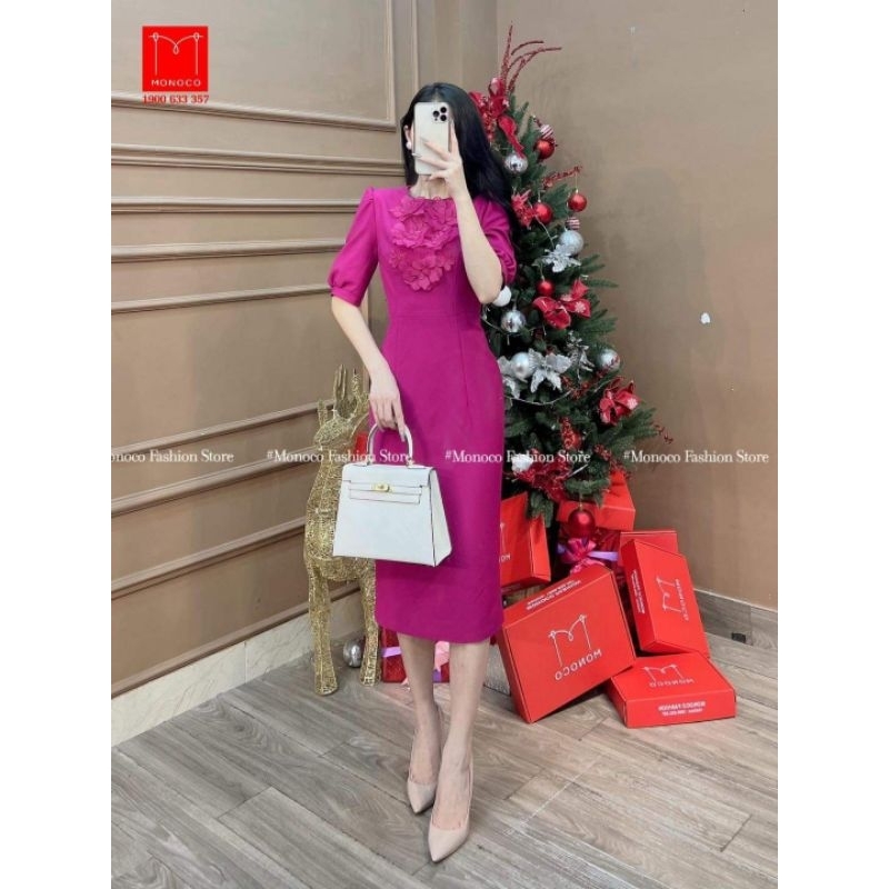 Đầm ôm body đính hoa Monoco