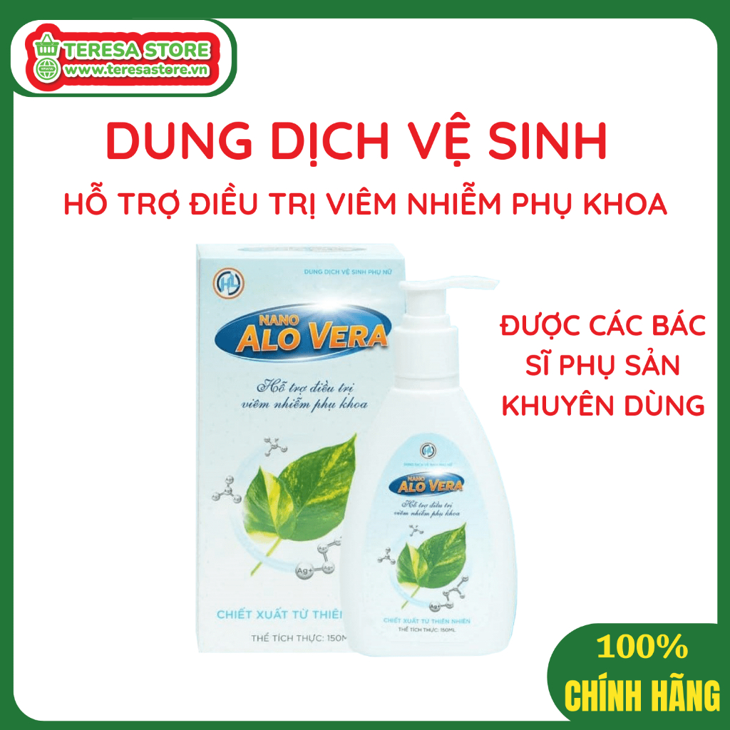 Dung Dịch Vệ Sinh Phụ Nữ Lá Trầu Không NANO ALOVERA Ngừa Viêm Nhiễm Chai 150ml