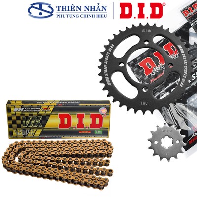 Nhông Sên Dĩa DID Exciter 135 (2011) sên phốt cao su 428VIX-124L Gold, 14T-38T (combo lẻ)