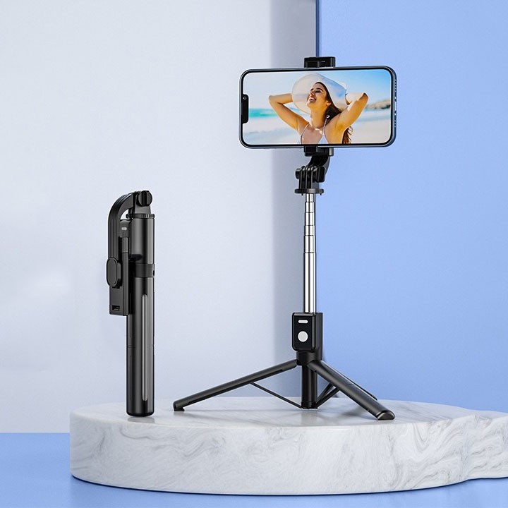 Gậy chụp hình 3 chân đa năng tự sướng chống rung chụp hình selfie tích hợp đèn livestream bluetooth điều khiển từ xa
