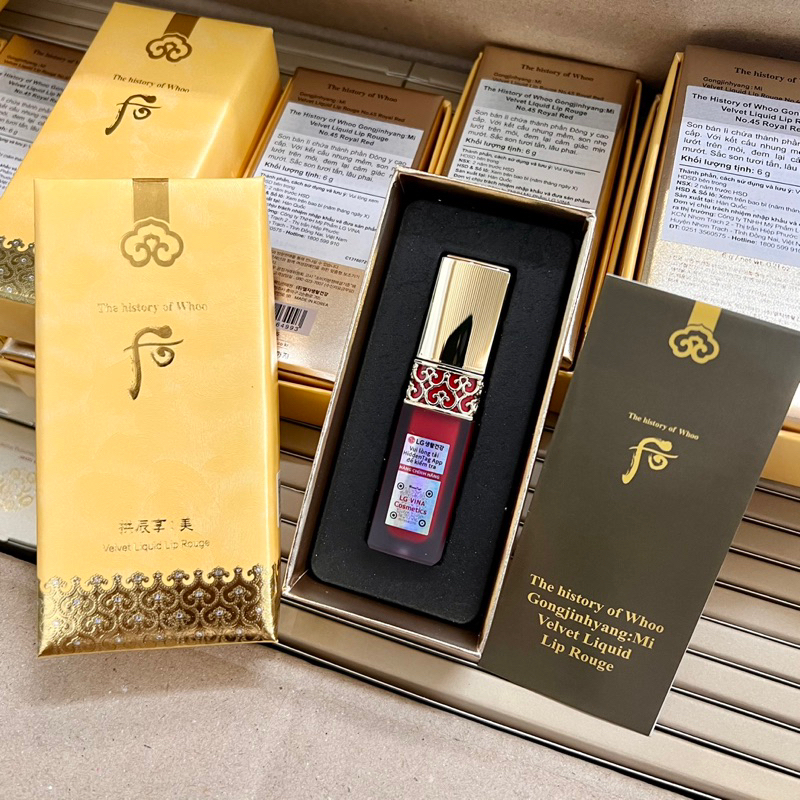 Có tem date 2026 - Son kem whoo velvet số 45 màu đỏ Royal Red