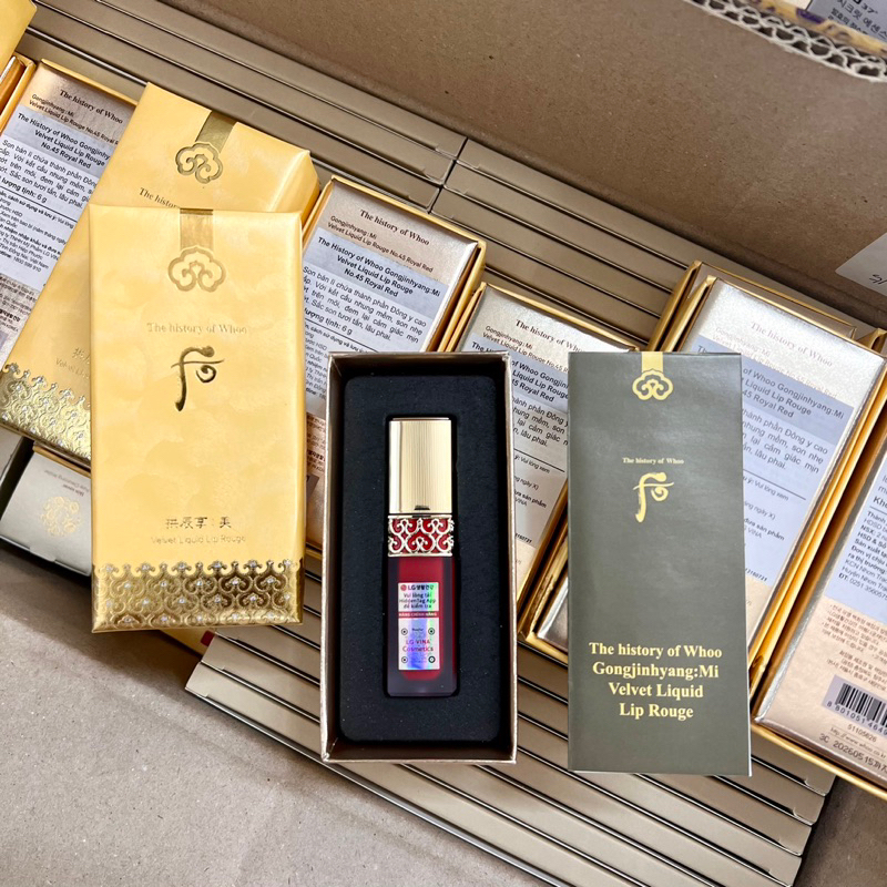 Có tem date 2026 - Son kem whoo velvet số 45 màu đỏ Royal Red