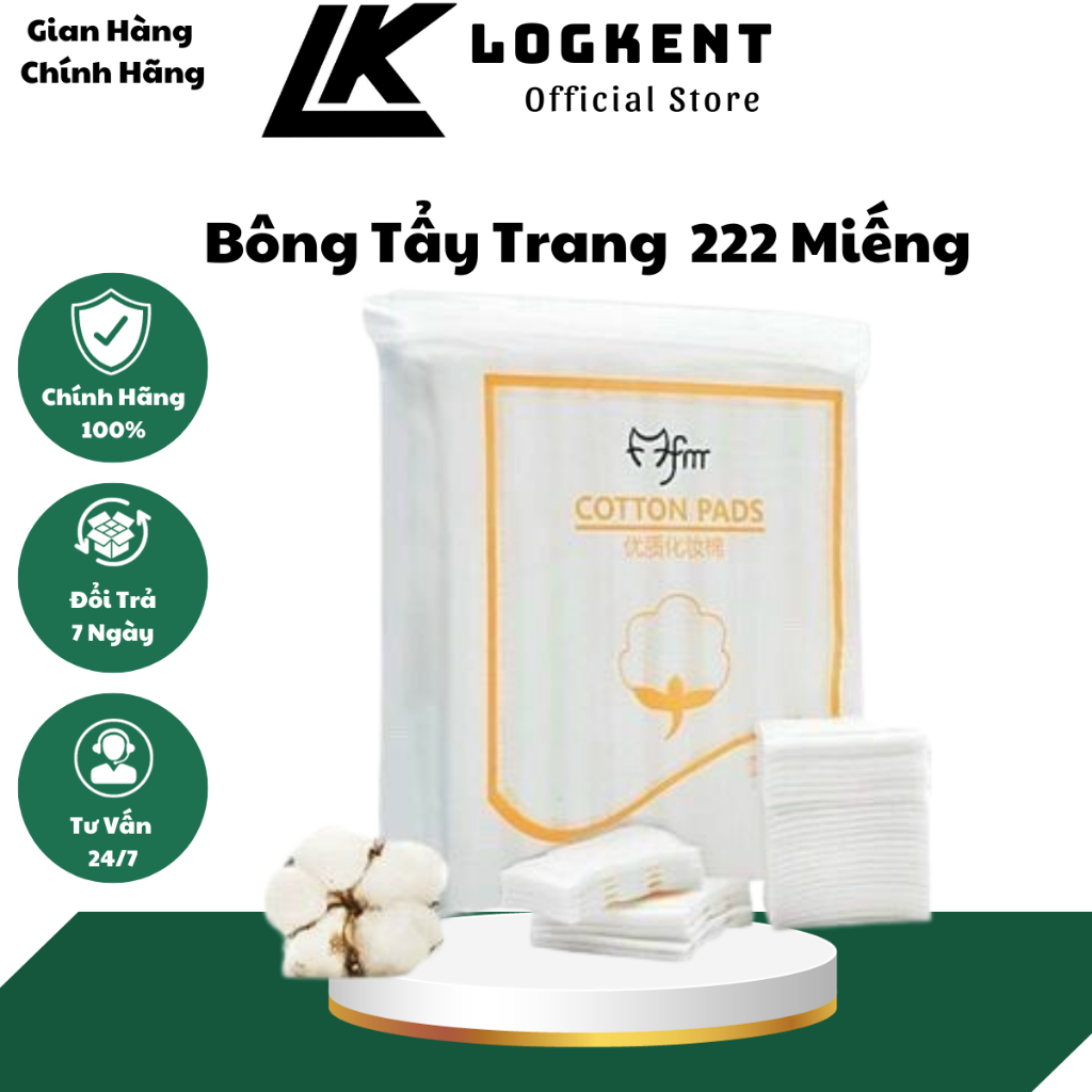 Bông Tẩy Trang Cottonpad 222 Miếng Mềm Mịn Siêu Tiết Kiệm Xuka Cosmetic(LOGKENT)