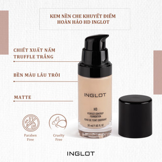 Kem nền mịn nhẹ kiềm dầu lâu trôi HD Perfect Coverup INGLOT