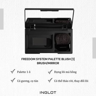 Hộp đựng 1 lõi phấn má hồng kèm cọ Freedom System Palette Blush [1] Brush/Mirror INGLOT