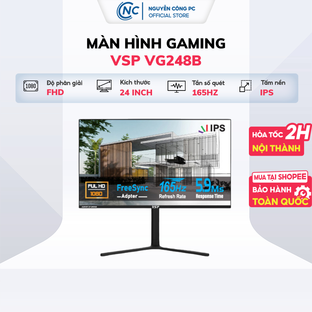Màn Hình Gaming VSP VG248B  - Hàng chính hãng bảo hành 36 tháng