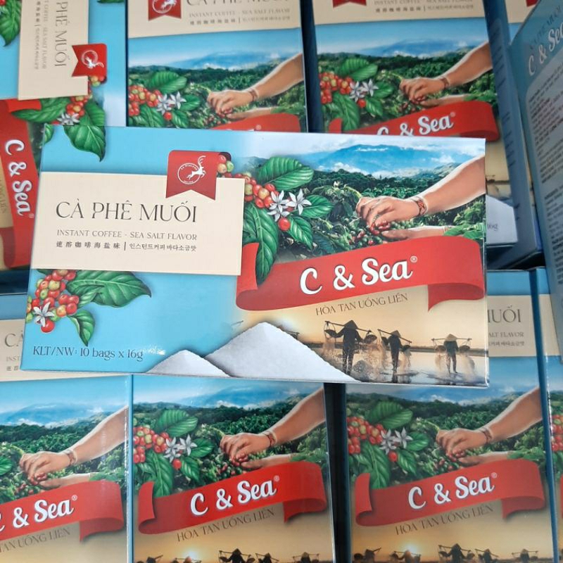 Thanh lý Cà phê muối hòa tan C&Sea 10 gói (còn sót kho 2 hộp HSD ngày 20/06/25)