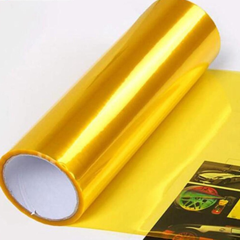Phim Dán Đèn Pha Xe Hơi Vinyl màu vàng xuyên sáng phá sương loại xịn siêu dai