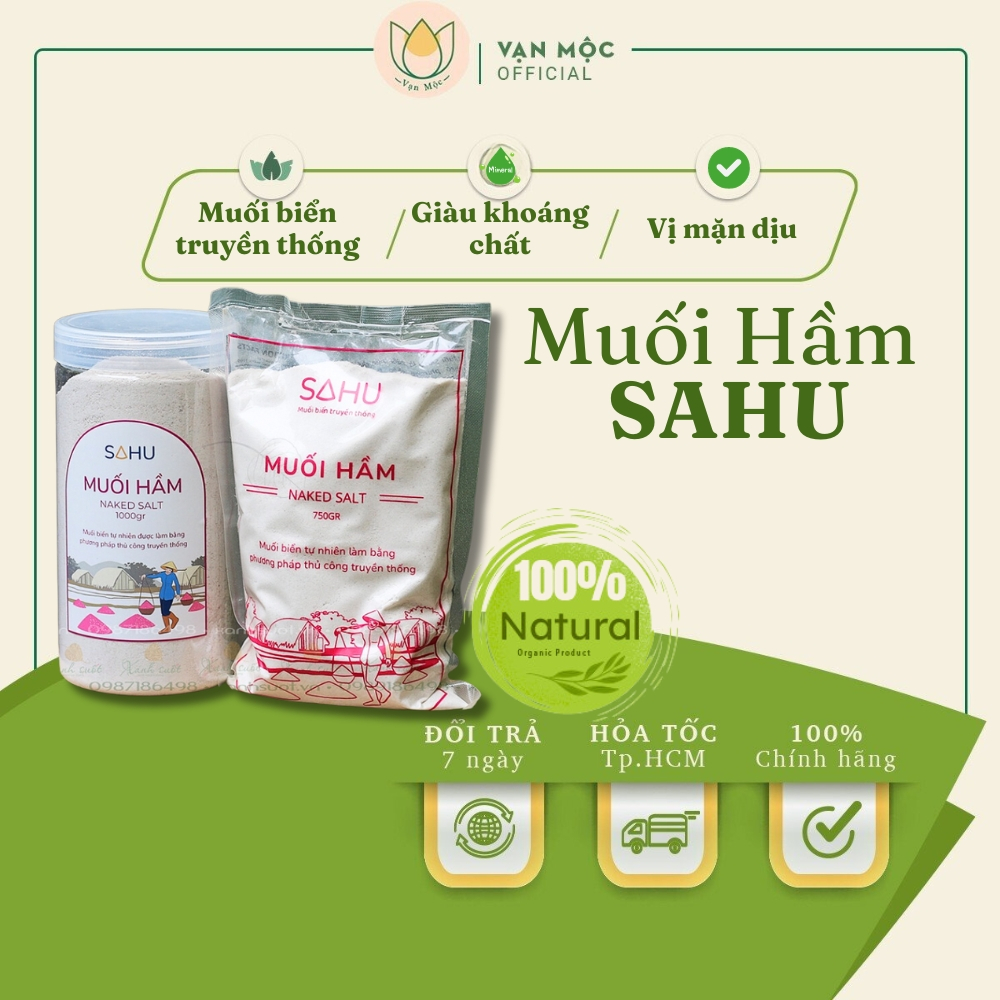 Muối hầm SAHU - muối biển truyền thống giàu khoáng chất - Túi / Hũ tiện dụng
