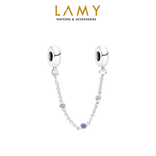 Charm bạc cde charm triple blue stone safety chain cde1559