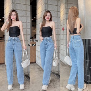 QUẦN JEANS SUÔNG TUA RUA LƯNG CAO THẢOXINH STORE 40-69KG MS 358-359
