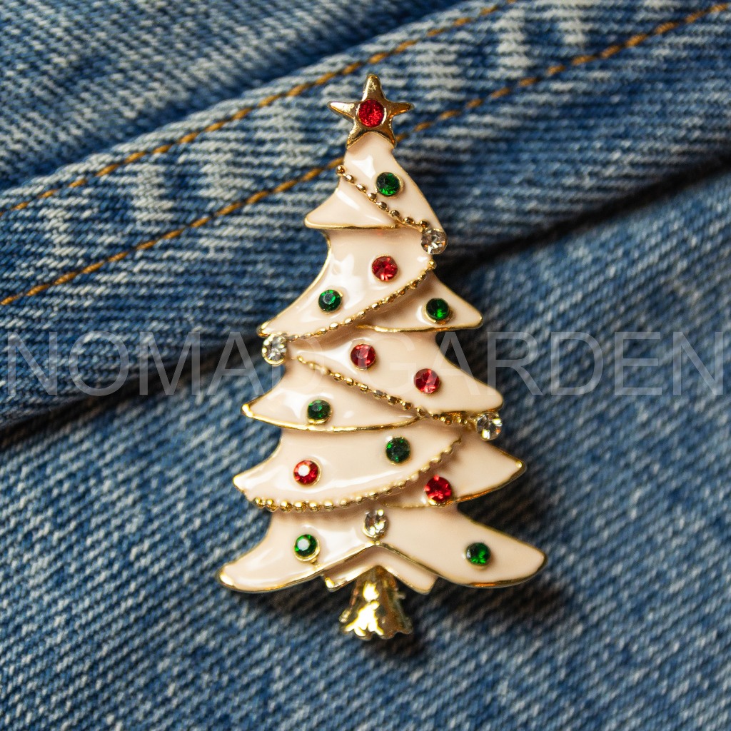 Pin cài Noel Cao Cấp Bằng Kim Loại Đính Đá - Nomad Garden