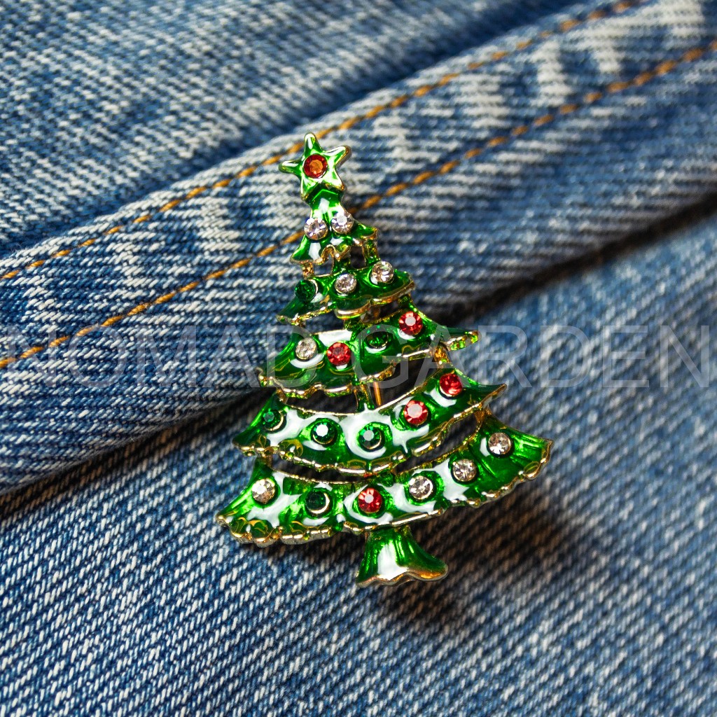 Pin cài Noel Cao Cấp Bằng Kim Loại Đính Đá - Nomad Garden