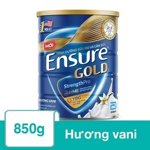 [HSD T5-2025] [Mẫu Mới] Sữa Bột Ensure Gold StrengthPro Vani (HMB) - Hộp 850g.